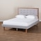 Baxton Studio Livinia Grey Upholstered and Ash Walnut Wood King Size Platform Bed 164-9418-9436 - alternate 6